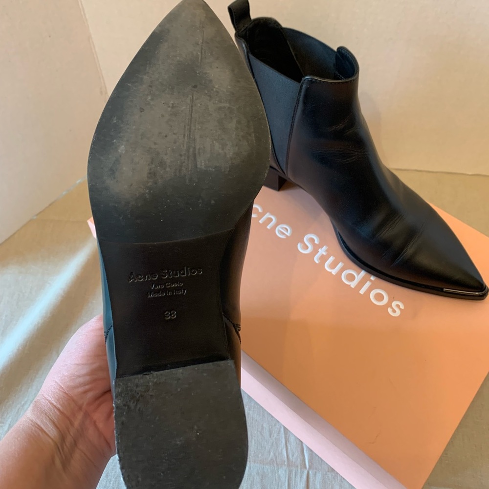 Acne Studios Jensen Boots Black Leather Size 38 - Picture 4 of 7